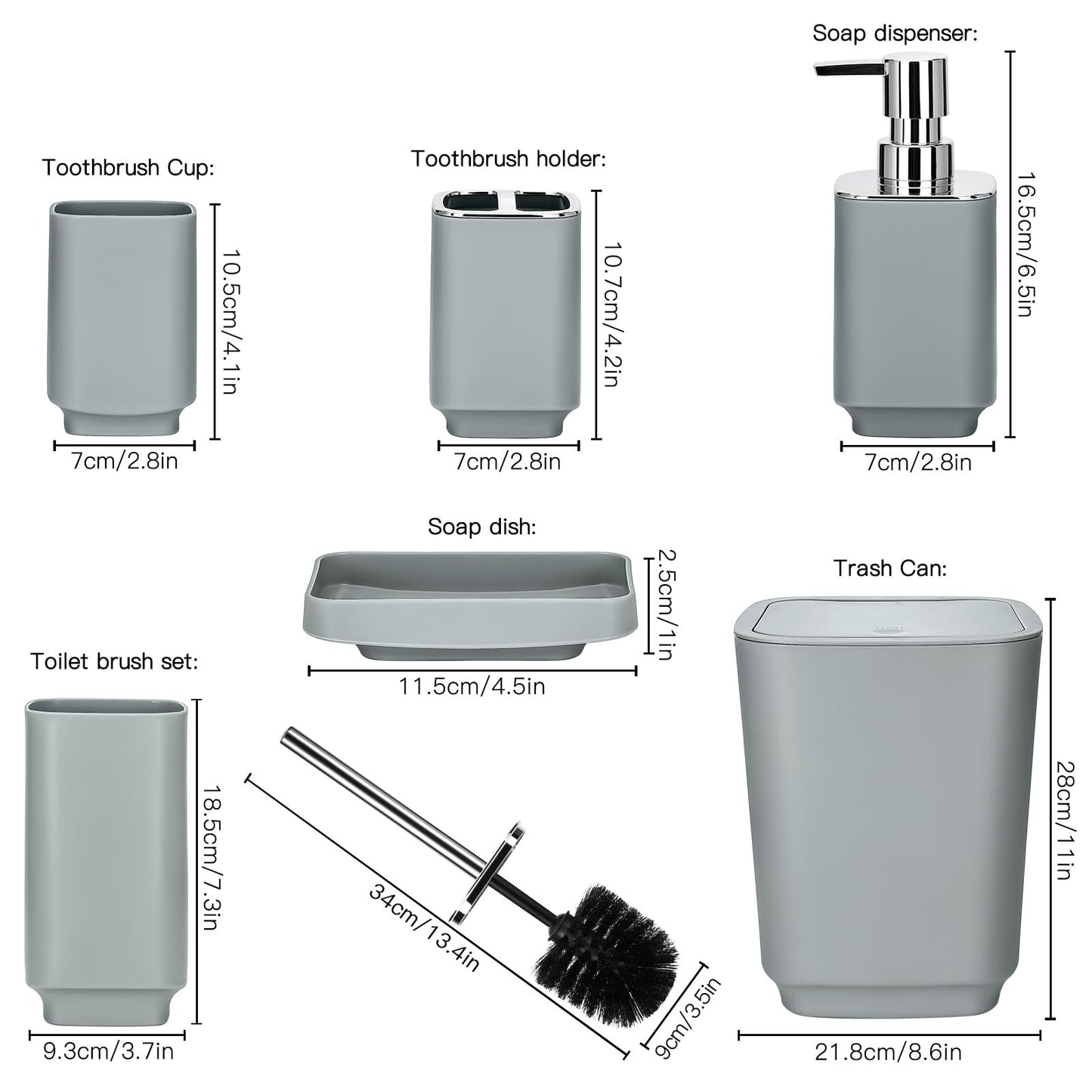 6 Pieces Bathroom Accessory Set