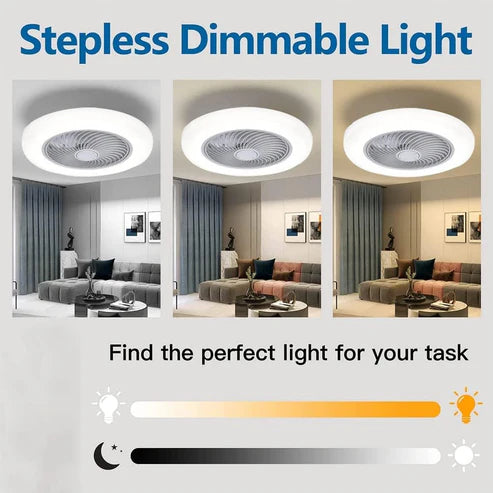 Ceiling Light & Fan with Remote, Adjustable Colors, Brightness & Wind speed for Living Room, Bedroom, Office