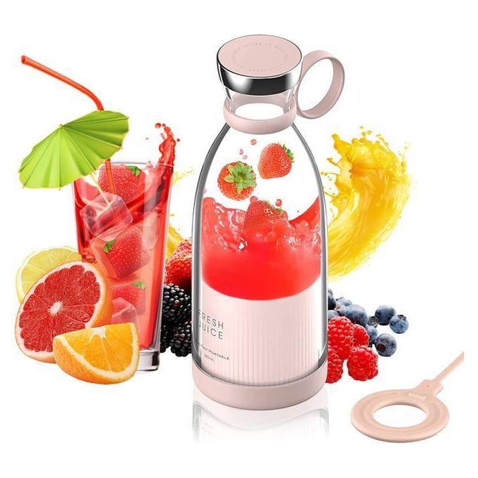 Rechargeable Portable Mini Blender 380ml Personal Smoothie Maker Juicer Cup USB Handheld Fruit Mixer Machine For Home, Office and Sports