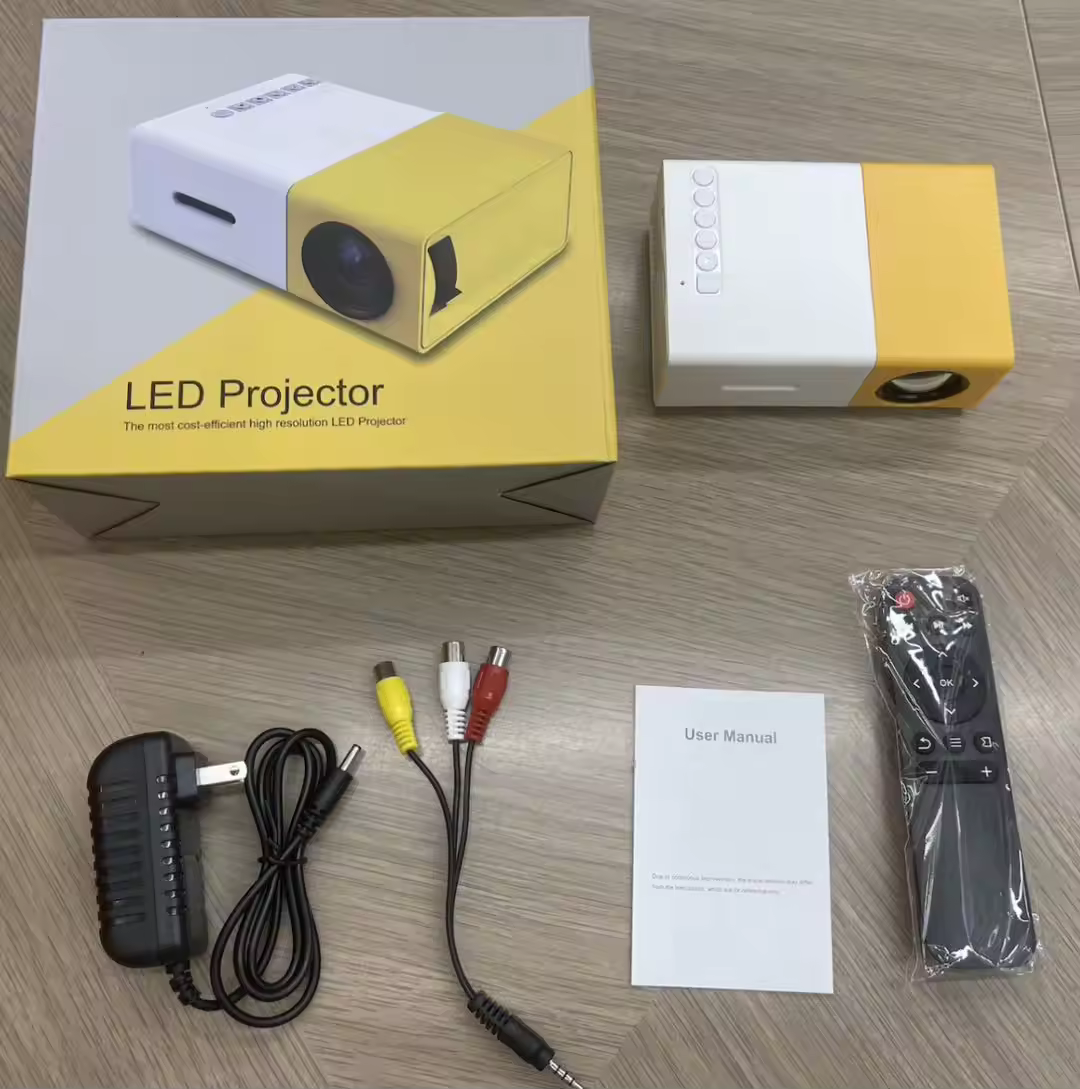 PVO Mini Projector Portable For Cartoon, Outdoor Video Projectors, LED Pico Movie-Projector for Home Theater, Kids Gift, Video Can Be Easily Mirrored Directly to The Projector Via Data Cable