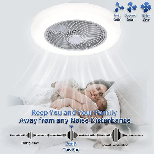 Ceiling Light & Fan with Remote, Adjustable Colors, Brightness & Wind speed for Living Room, Bedroom, Office