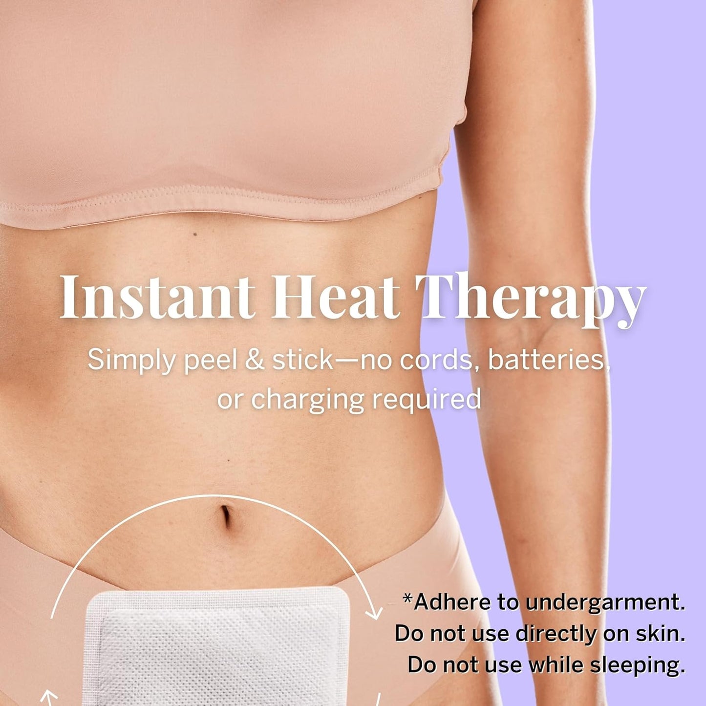 Period Cramps Menstrual Pain Relief Heat Patches'  Lower Abdominal & Back Ache Therapy - Up to 8 Hours.