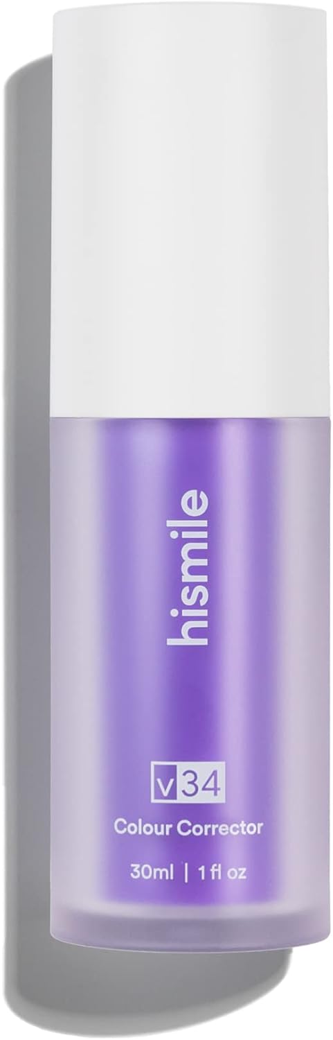 HI SMILE V 34 Toothpaste for Teeth Whitening, Color Correcting Purple Toothpaste Whitening, Removal Stain for Adult Yellow Teeth, Instant Brighten Tooth