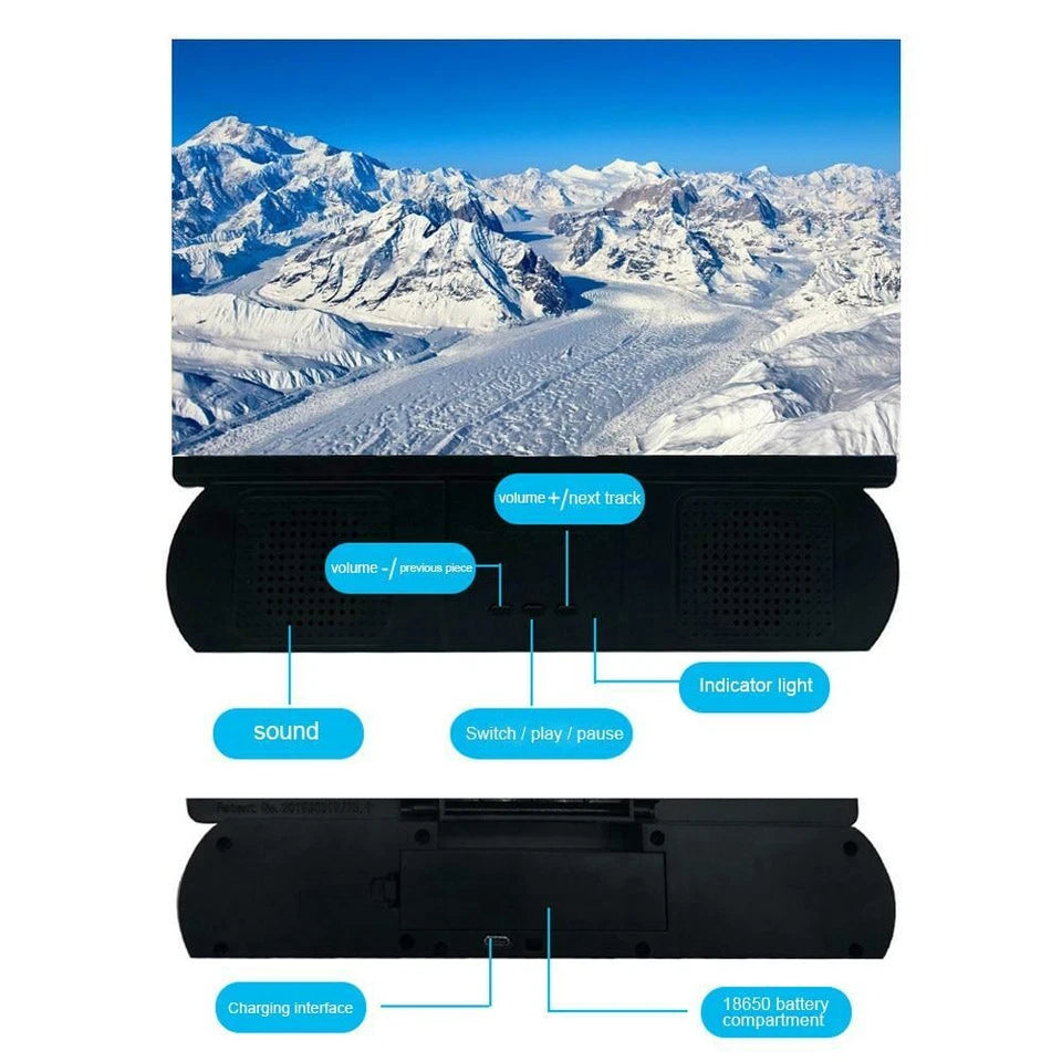12" Portable Screen Magnifier with Bluetooth Speaker