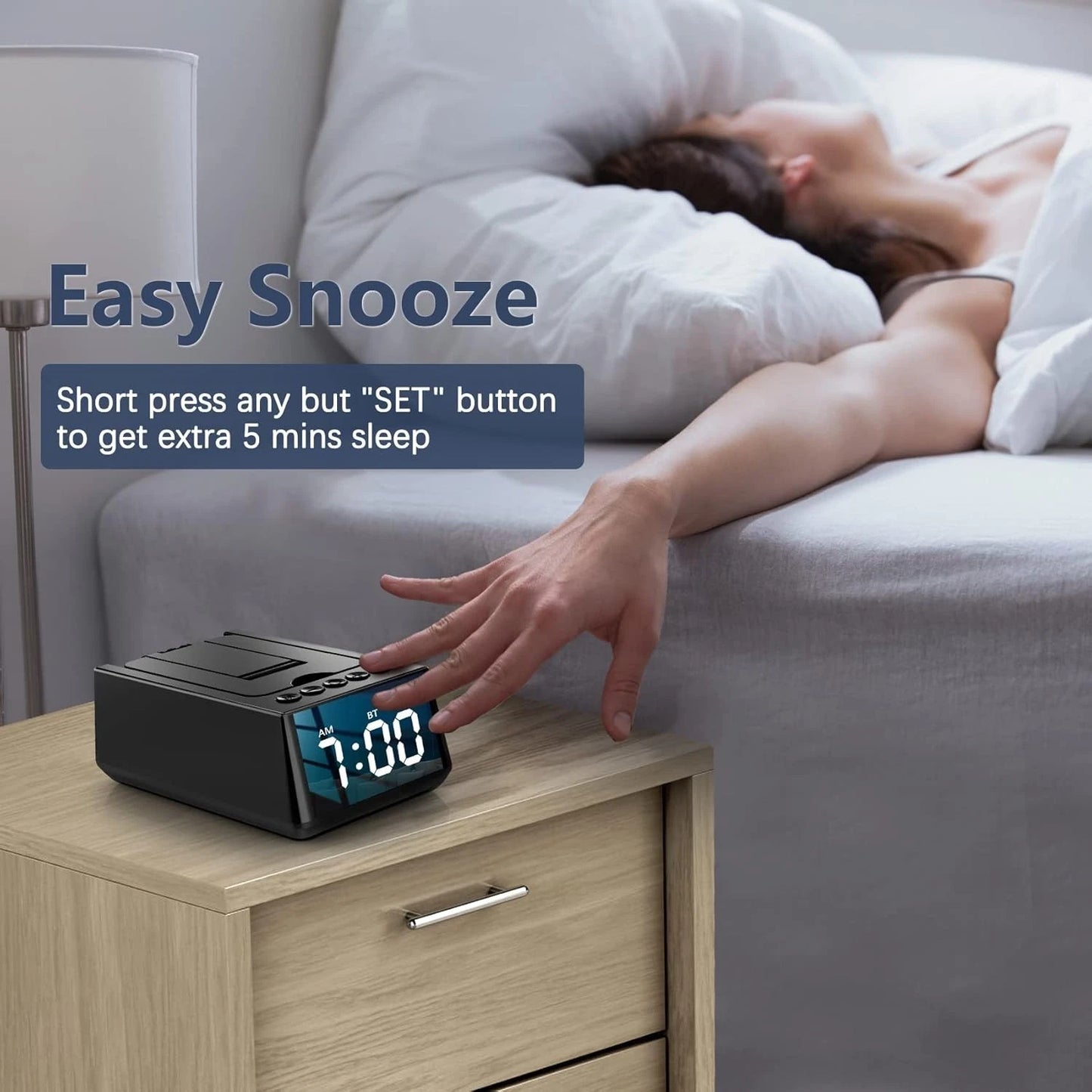 Phone Stand With Wireless Speaker and Alarm Clock