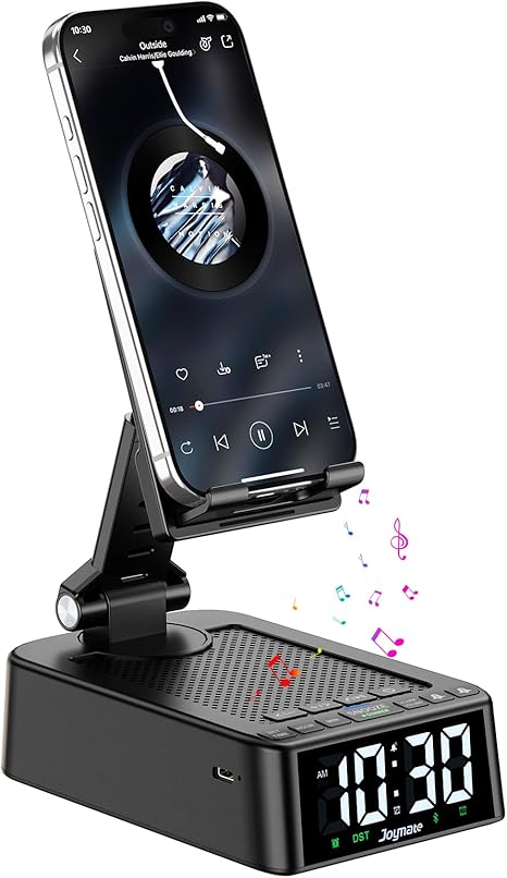 Phone Stand With Wireless Speaker and Alarm Clock