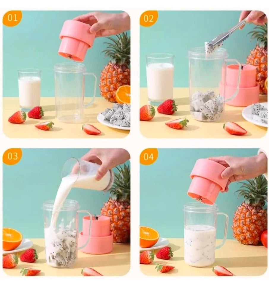 New straw juicing cup and blender. USB charging portable juicer,